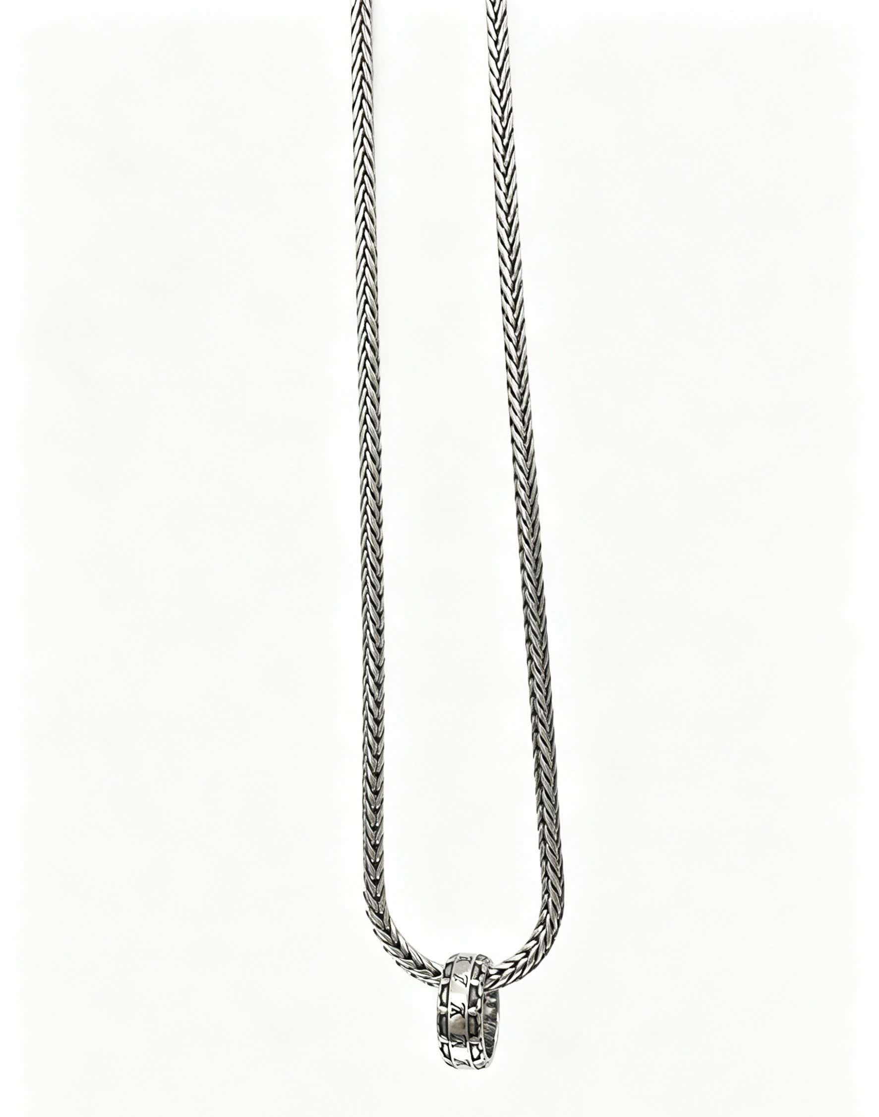 Louis Vuitton Silver Chain Necklace with Beaded Clasp